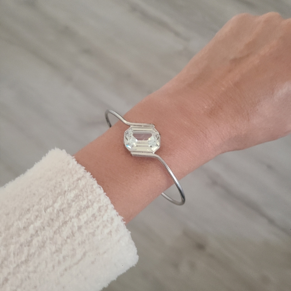 Swarovski Silver Toned Bracelet- Preloved Condition Size L